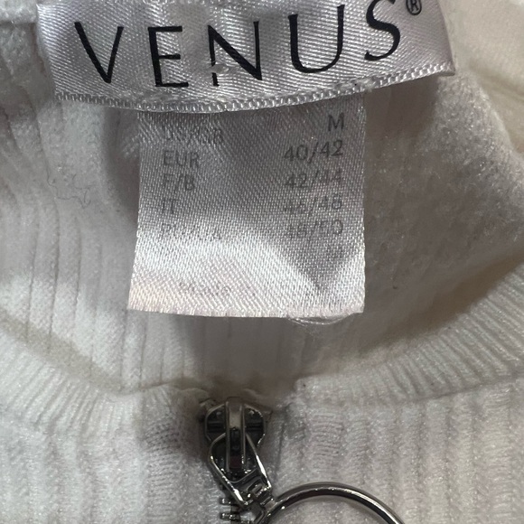 VENUS Ribbed Zip-Front Top / Peplum Sweater - Picture 2 of 7